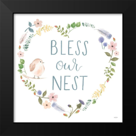 Spring Sentiments VII on White Black Modern Wood Framed Art Print by Jackson, Jenaya