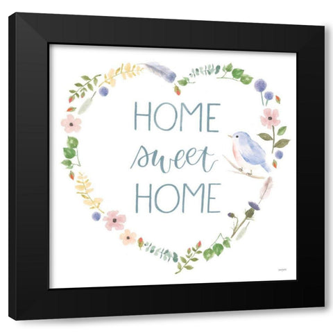 Spring Sentiments VIII on White Black Modern Wood Framed Art Print by Jackson, Jenaya