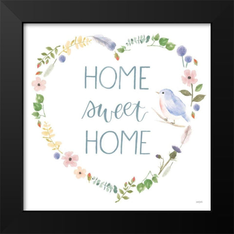 Spring Sentiments VIII on White Black Modern Wood Framed Art Print by Jackson, Jenaya