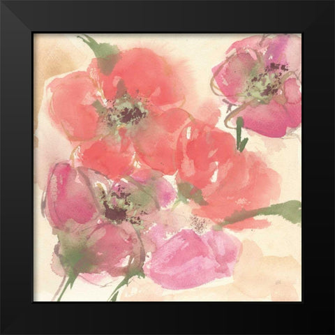 Coral Blooms I Black Modern Wood Framed Art Print by Paschke, Chris