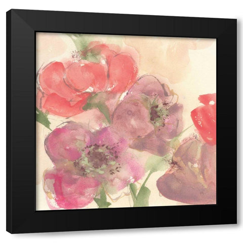 Coral Blooms II Black Modern Wood Framed Art Print by Paschke, Chris