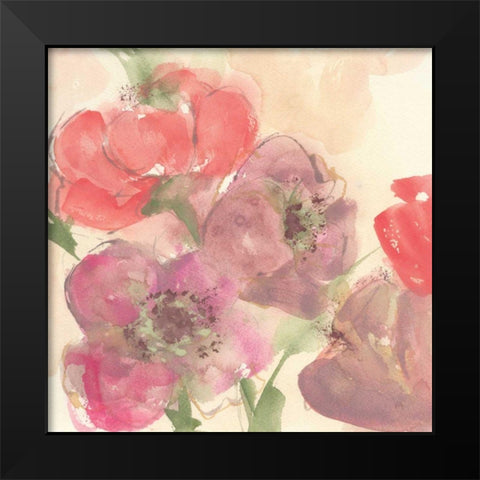 Coral Blooms II Black Modern Wood Framed Art Print by Paschke, Chris