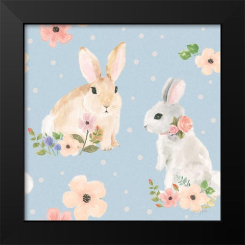 Spring Sentiments Pattern IIIA Black Modern Wood Framed Art Print by Jackson, Jenaya