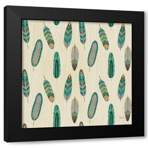 Cool Feathers Step 11A Black Modern Wood Framed Art Print with Double Matting by Charron, Veronique