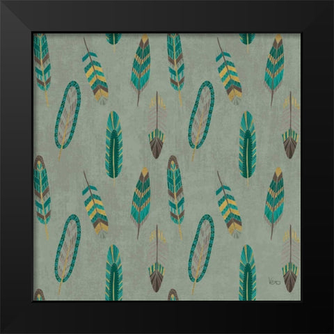 Cool Feathers Step 11B Black Modern Wood Framed Art Print by Charron, Veronique