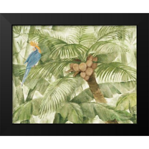 Tropical Canopy I Green Black Modern Wood Framed Art Print by Hristova, Albena