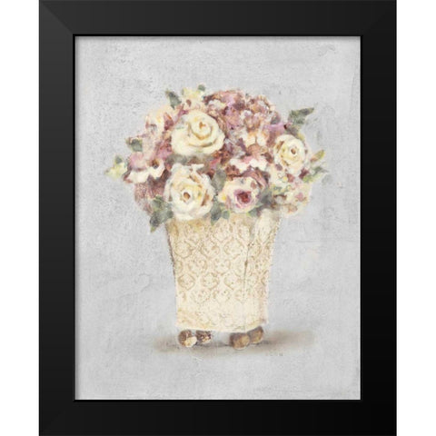 Parlor Roses I Sage Black Modern Wood Framed Art Print by Blum, Cheri