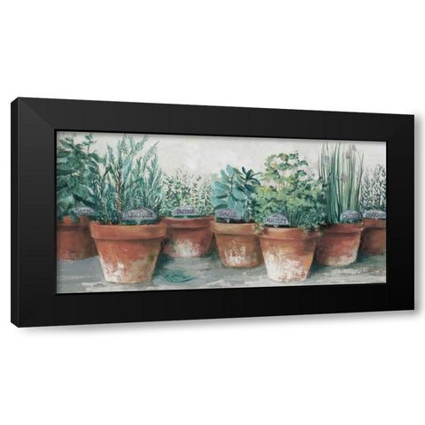 Pots of Herbs II Cottage Black Modern Wood Framed Art Print by Rowan, Carol