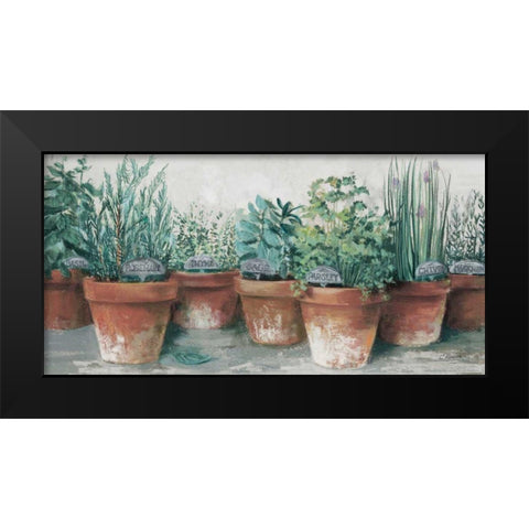 Pots of Herbs II Cottage Black Modern Wood Framed Art Print by Rowan, Carol
