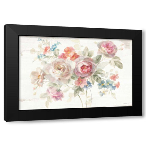 Cottage Garden I Black Modern Wood Framed Art Print with Double Matting by Nai, Danhui