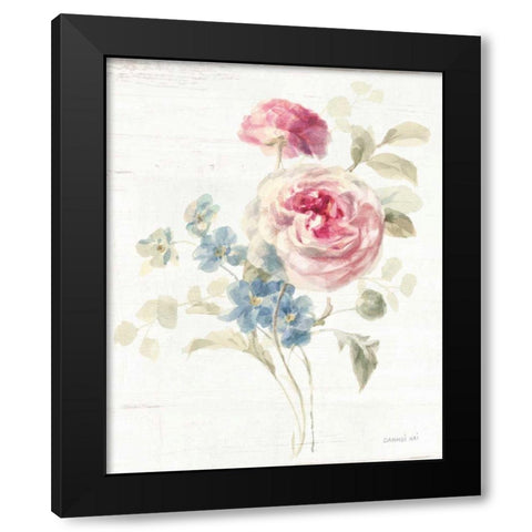 Cottage Garden II Black Modern Wood Framed Art Print with Double Matting by Nai, Danhui