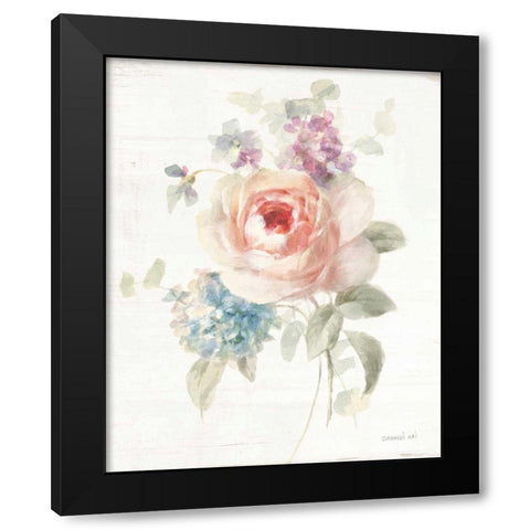 Cottage Garden III Black Modern Wood Framed Art Print with Double Matting by Nai, Danhui