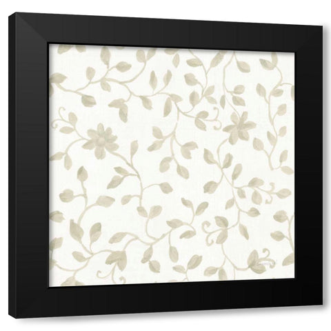 Cottage Garden Pattern VIB Black Modern Wood Framed Art Print with Double Matting by Nai, Danhui