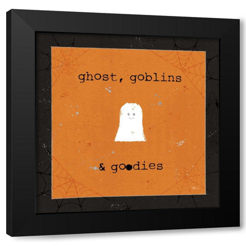 Spooky Cuties III Ghost Black Modern Wood Framed Art Print by Pela Studio