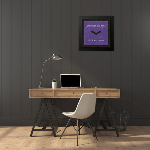 Spooky Cuties IV Purple Black Modern Wood Framed Art Print by Pela Studio