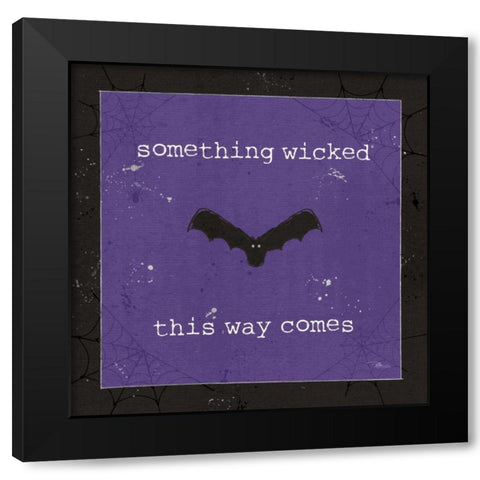 Spooky Cuties IV Purple Black Modern Wood Framed Art Print by Pela Studio