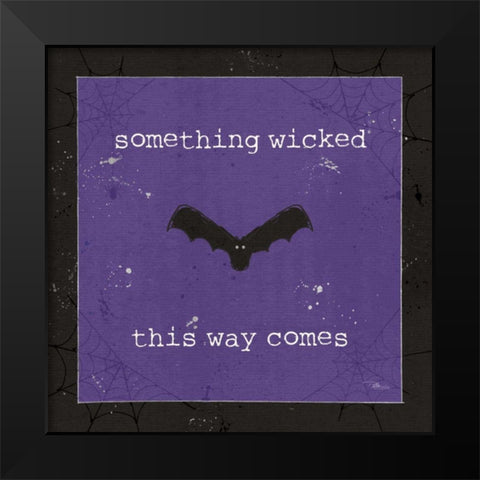 Spooky Cuties IV Purple Black Modern Wood Framed Art Print by Pela Studio