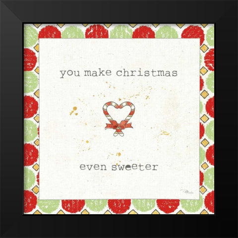 Christmas Cuties II Step 01A Black Modern Wood Framed Art Print by Pela Studio