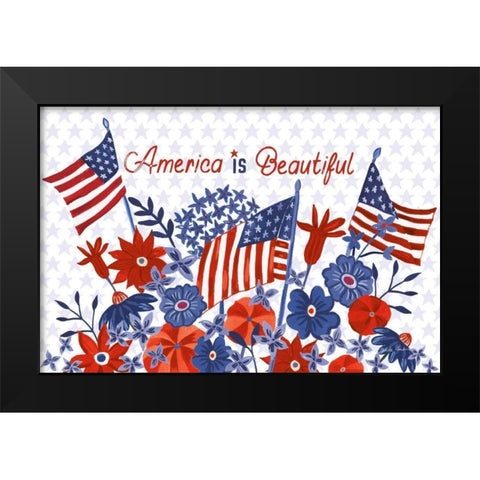 America the Beautiful I Black Modern Wood Framed Art Print by Zaman, Farida