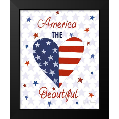 America The Beautiful II Black Modern Wood Framed Art Print by Zaman, Farida