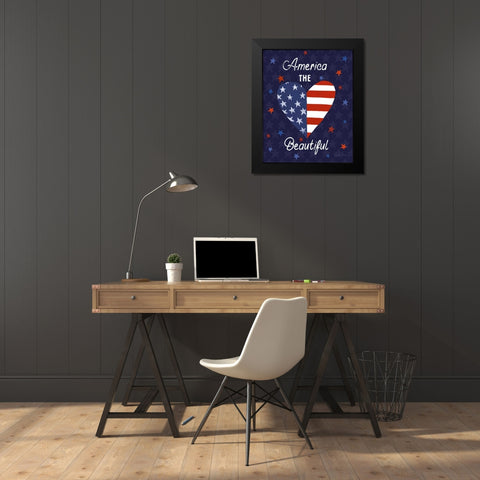 America The Beautiful VI Black Modern Wood Framed Art Print by Zaman, Farida