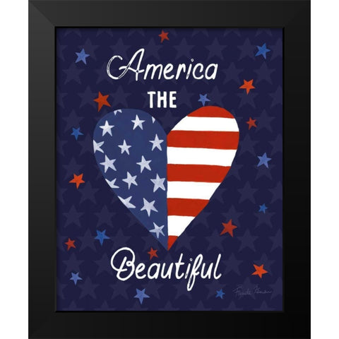 America The Beautiful VI Black Modern Wood Framed Art Print by Zaman, Farida