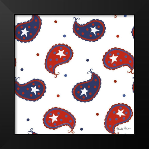 America the Beautiful Pattern I A Black Modern Wood Framed Art Print by Zaman, Farida