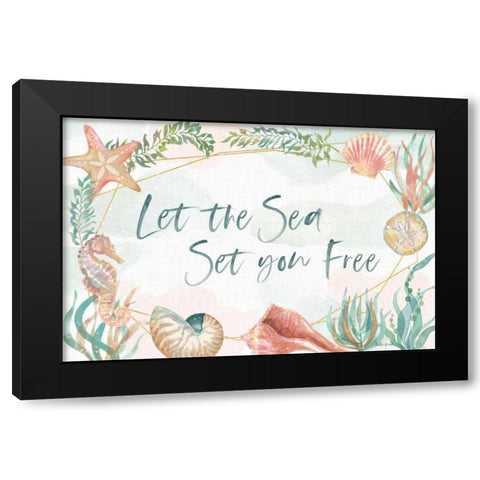Watercolor Coast I Black Modern Wood Framed Art Print with Double Matting by Grove, Beth