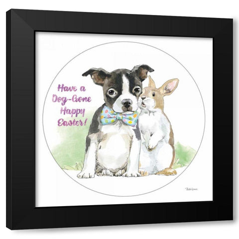 Easter Pups VIII Black Modern Wood Framed Art Print with Double Matting by Grove, Beth