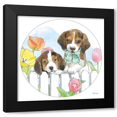 Easter Pups IX Black Modern Wood Framed Art Print by Grove, Beth