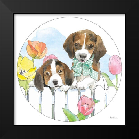 Easter Pups IX Black Modern Wood Framed Art Print by Grove, Beth