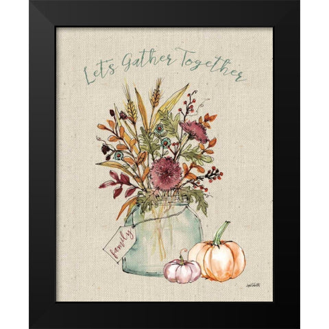 Festive Foliage III Burlap Black Modern Wood Framed Art Print by Tavoletti, Anne