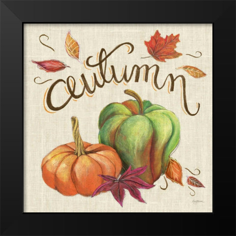 Autumn Harvest I Linen Black Modern Wood Framed Art Print by Urban, Mary