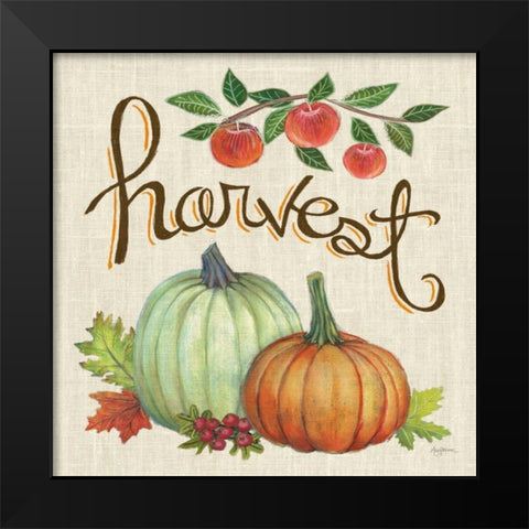 Autumn Harvest IV Linen Black Modern Wood Framed Art Print by Urban, Mary