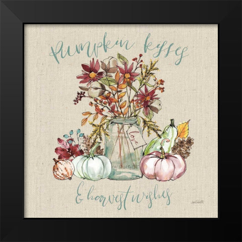 Festive Foliage I Sq Burlap Black Modern Wood Framed Art Print by Tavoletti, Anne