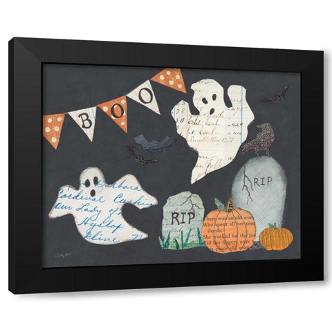 Halloween Whimsy III Black Modern Wood Framed Art Print with Double Matting by Prahl, Courtney