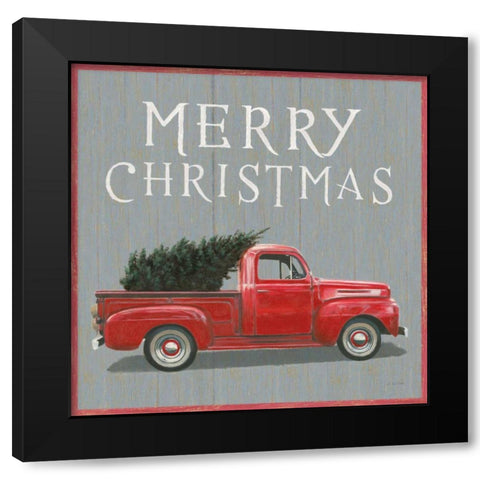 Christmas Affinity XI Merry Christmas Black Modern Wood Framed Art Print with Double Matting by Wiens, James