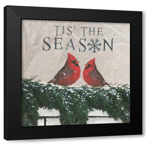 Christmas Affinity X Two Birds Black Modern Wood Framed Art Print with Double Matting by Wiens, James
