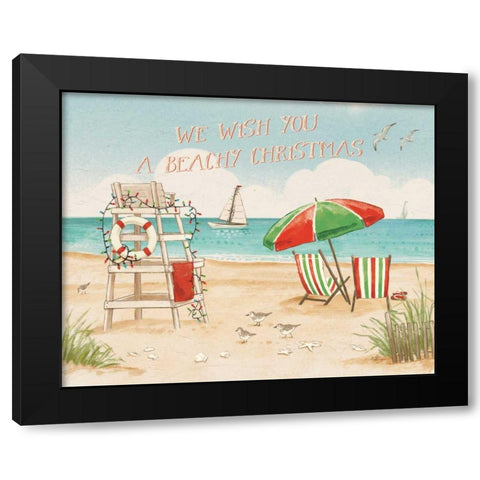 Beach Time I Christmas Black Modern Wood Framed Art Print by Penner, Janelle