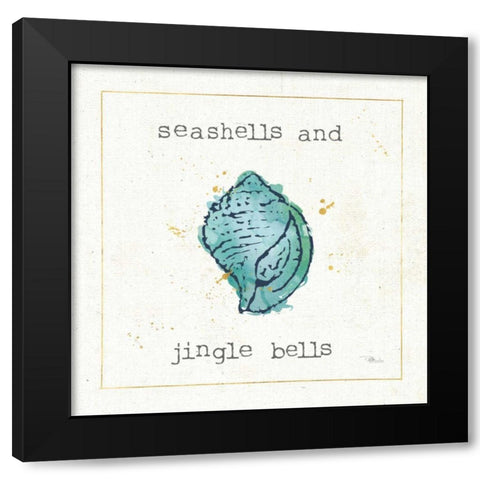 Sea Treasures I Jingle Bells Black Modern Wood Framed Art Print with Double Matting by Pela Studio
