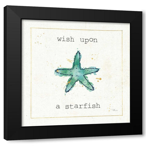 Sea Treasures III Wish Black Modern Wood Framed Art Print with Double Matting by Pela Studio