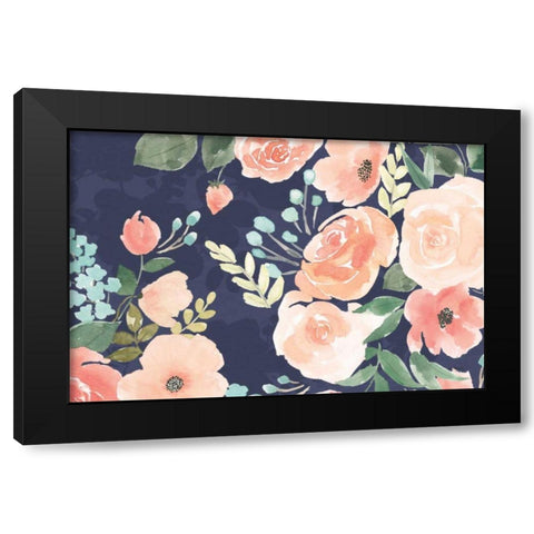 Blooming Delight III Blue Black Modern Wood Framed Art Print by Jackson, Jenaya
