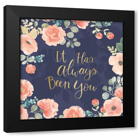 Blooming Delight V Blue Black Modern Wood Framed Art Print by Jackson, Jenaya
