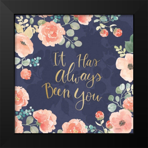 Blooming Delight V Blue Black Modern Wood Framed Art Print by Jackson, Jenaya