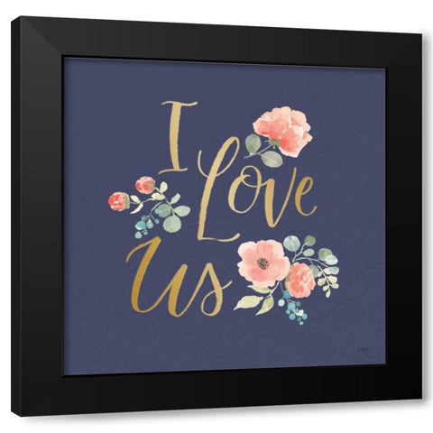 Blooming Delight VI Blue Black Modern Wood Framed Art Print with Double Matting by Jackson, Jenaya