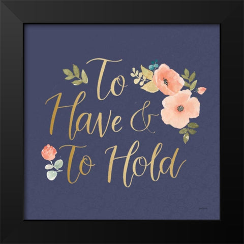 Blooming Delight VII Blue Black Modern Wood Framed Art Print by Jackson, Jenaya