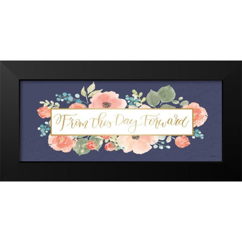 Blooming Delight VIII Blue Black Modern Wood Framed Art Print by Jackson, Jenaya
