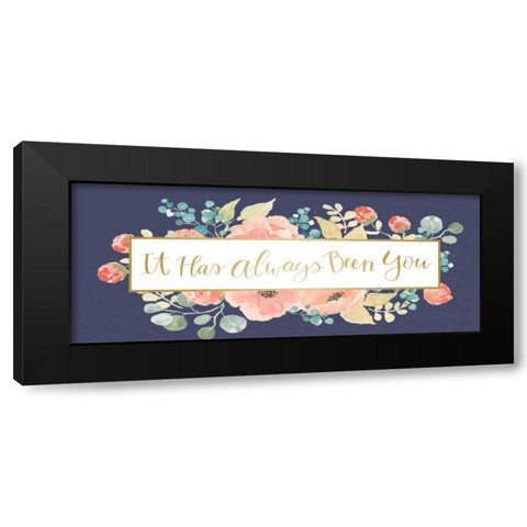 Blooming Delight IX Blue Black Modern Wood Framed Art Print with Double Matting by Jackson, Jenaya