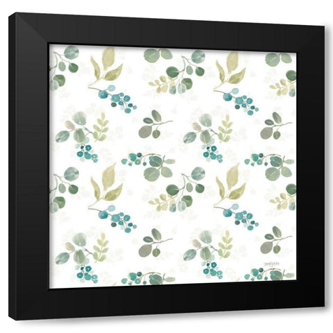 Blooming Delight Pattern IIIA Black Modern Wood Framed Art Print with Double Matting by Jackson, Jenaya