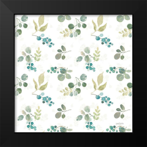 Blooming Delight Pattern IIIA Black Modern Wood Framed Art Print by Jackson, Jenaya